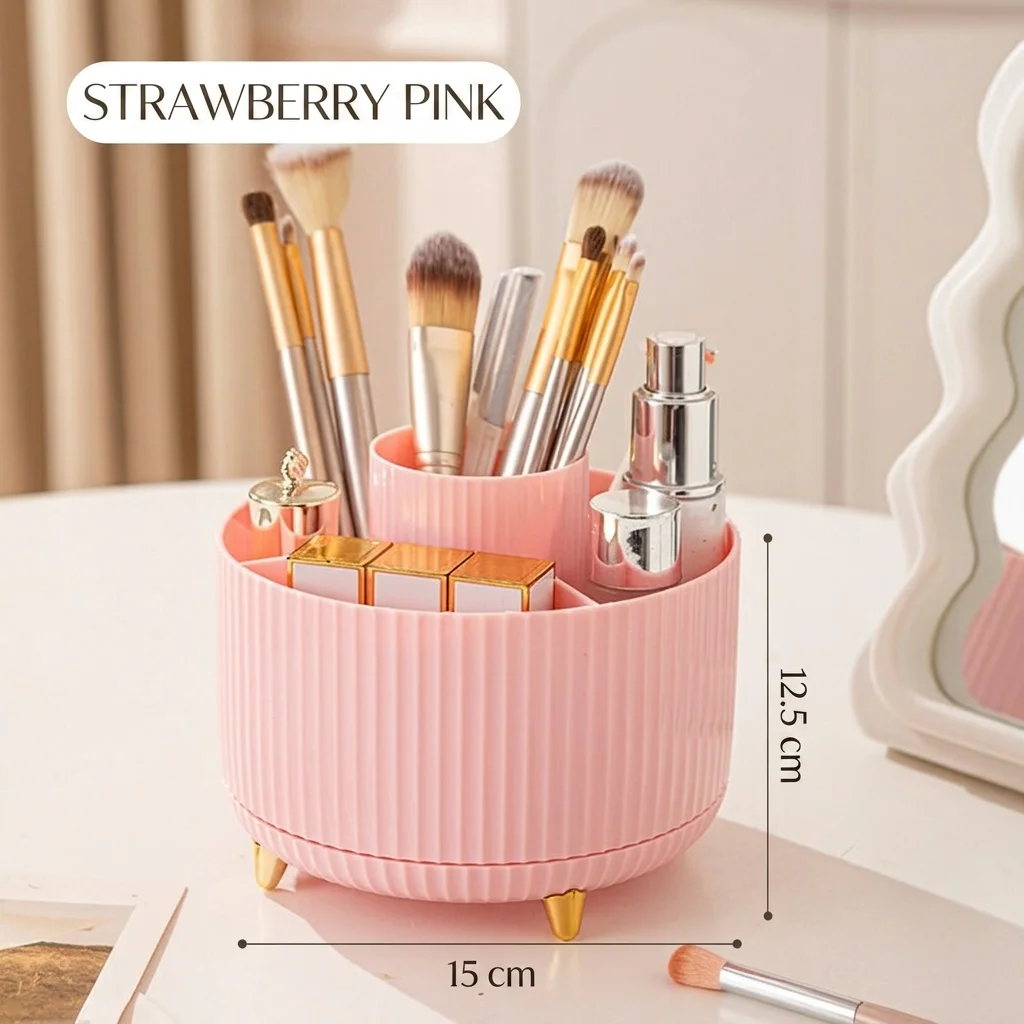 Premium 360° Rotating Makeup Brush Organizer