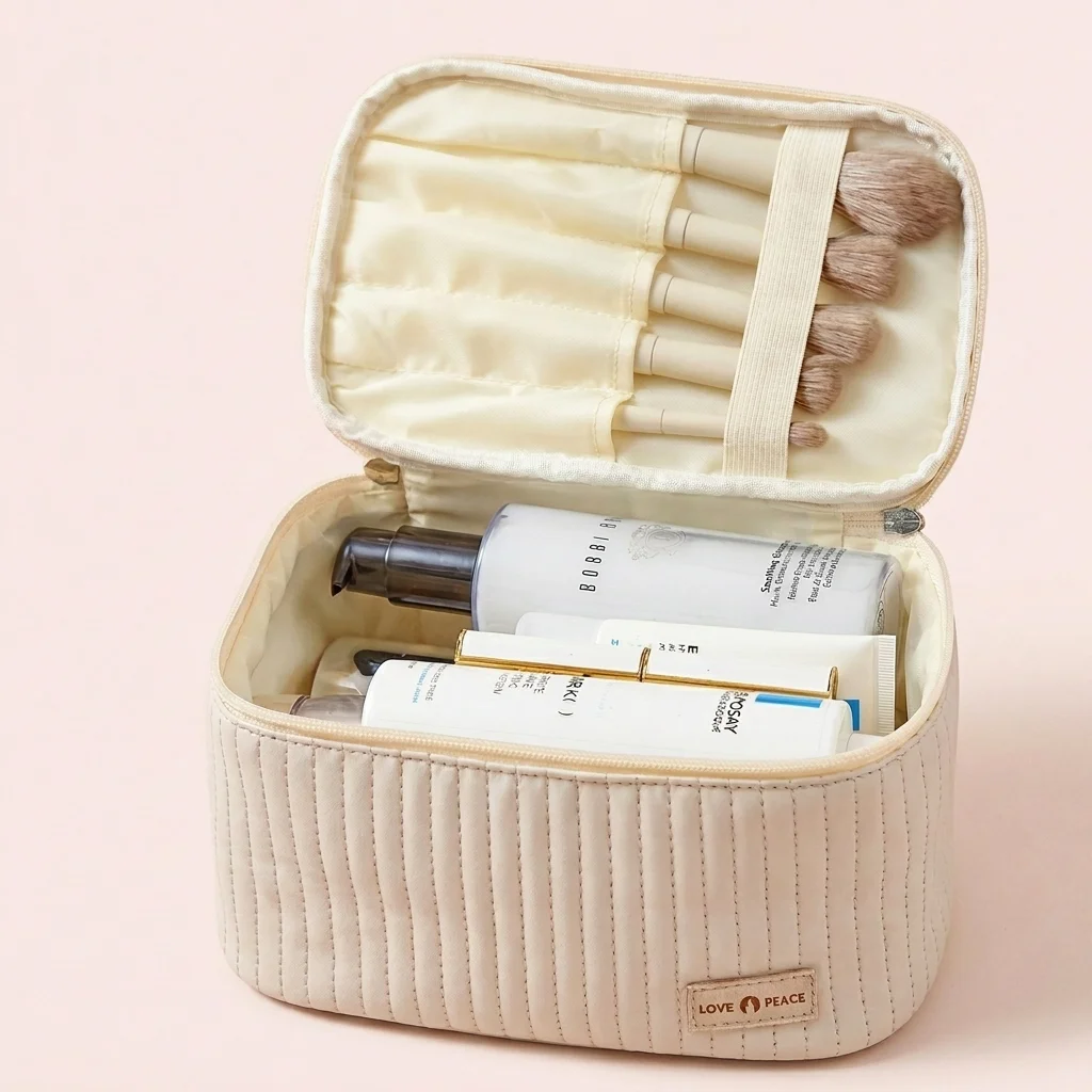 Cross-Border Soft Cake Cosmetic Bag Pu Portable Toiletry Bag Cosmetic Storage Bag Cosmetic Bag